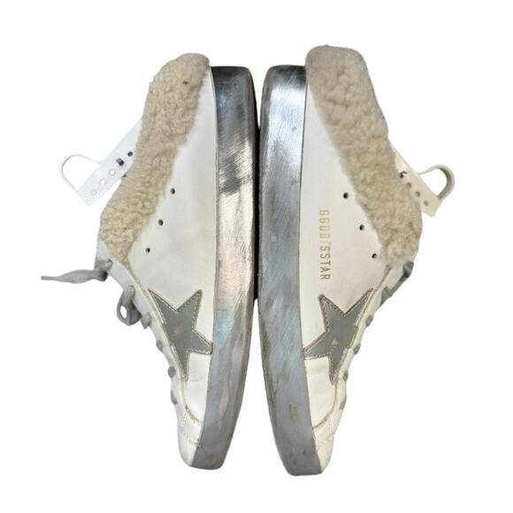 Golden Goose Superstar Sabot Shearling Slide Sneakers White Silver Authentic - Picture 5 of 11